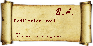 Brüszler Axel névjegykártya